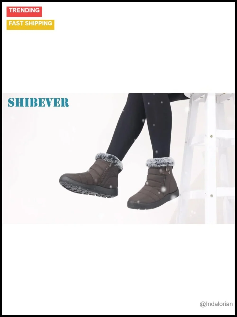Women's Waterproof Faux Fur Lined Ankle Snow Boots Non Slip Winter Warm Commute